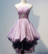 Gorgeous Strapless High Low Beaded Handmade For Teens Homecoming Dresses